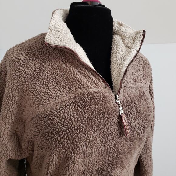 True Grit Sherpa Collared Soft Quarter Zip Front Pullover Long Sleeves Jacket - Picture 7 of 11